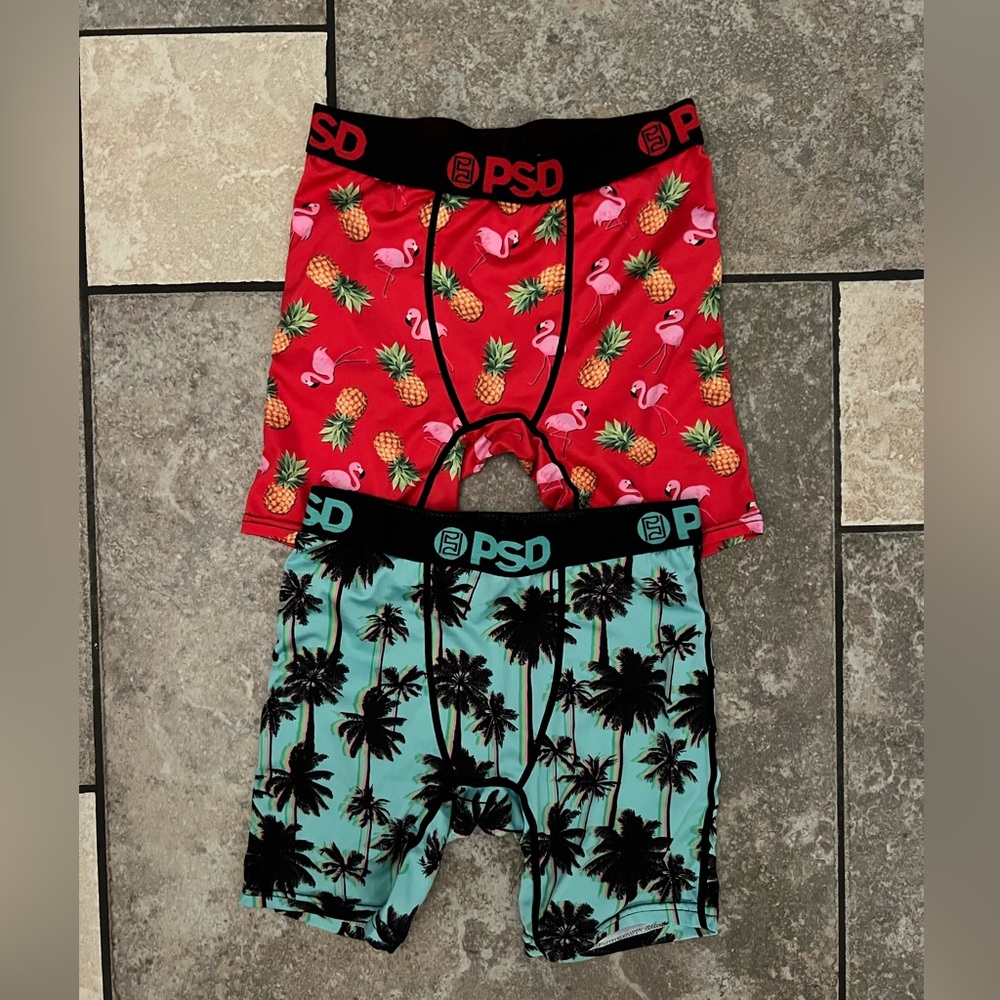 PSD Kids Flamingo and Palm Tree Boxer Briefs - Red and Aqua
